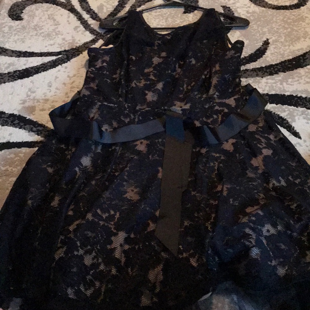 Black and nude lace dress